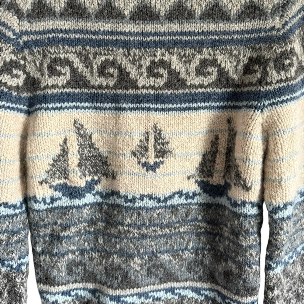 Faherty Sailboat Cowichan Alpca Blend Cardigan, Size Small - Picture 5 of 8